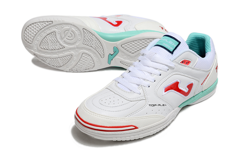 CHUTEIRA JOMA TOP FLEX FUTSAL - BRANCA E VERMELHA