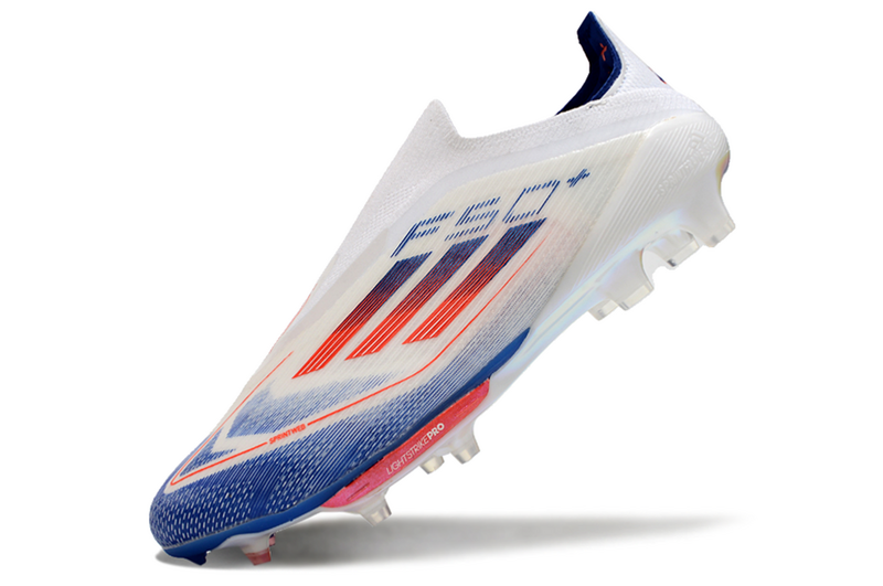 CHUTEIRA ADIDAS F50 LACELESS LIGHTSTRIKE PRO ELITE CAMPO "ADVACEMENT" – BRANCA E COLORIDA