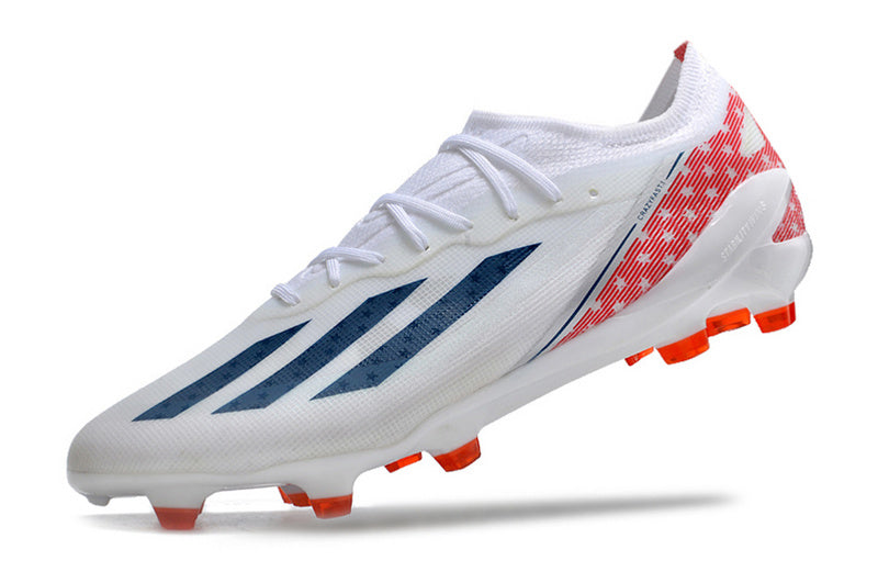 CHUTEIRA ADIDAS X CRAZYFAST.1 CAMPO - BRANCA E VERMELHA