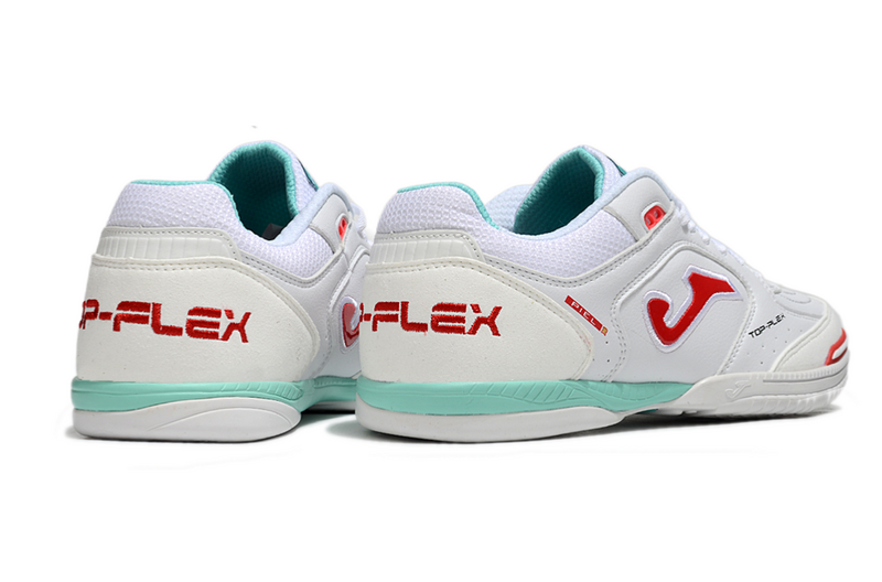 CHUTEIRA JOMA TOP FLEX FUTSAL - BRANCA E VERMELHA