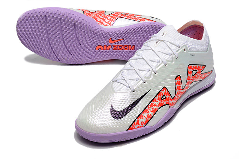 CHUTEIRA NIKE AIR ZOOM MERCURIAL VAPOR 15 ELITE FUTSAL "DISRUPTION" - BRANCA E ROXA