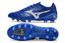 CHUTEIRA MIZUNO MORELIA NEO IV JAPAN CAMPO "MUGEN" - AZUL E BRANCA