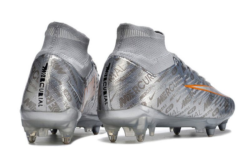 CHUTEIRA NIKE AIR ZOOM MERCURIAL SUPERFLY 9 ELITE TRAVA MISTA FIXA "XXV" - PRATA