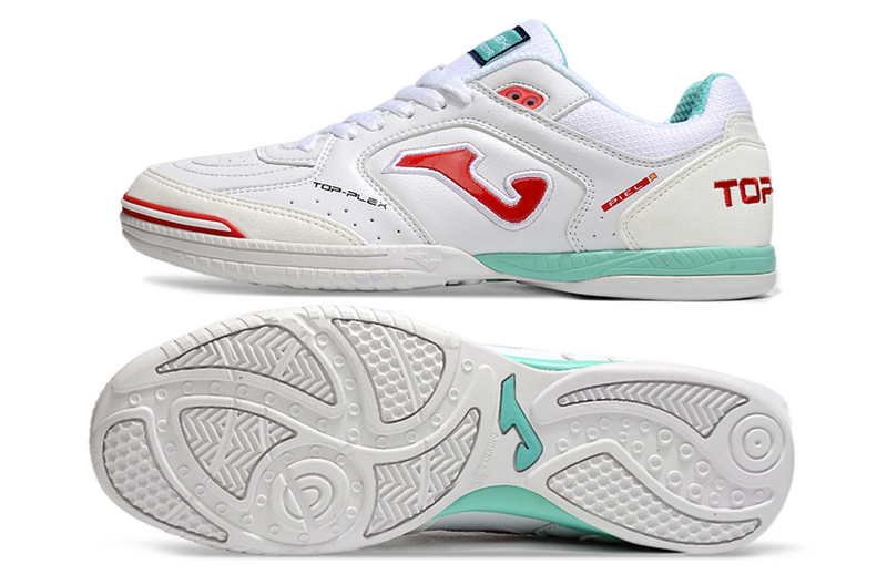 CHUTEIRA JOMA TOP FLEX FUTSAL - BRANCA E VERMELHA