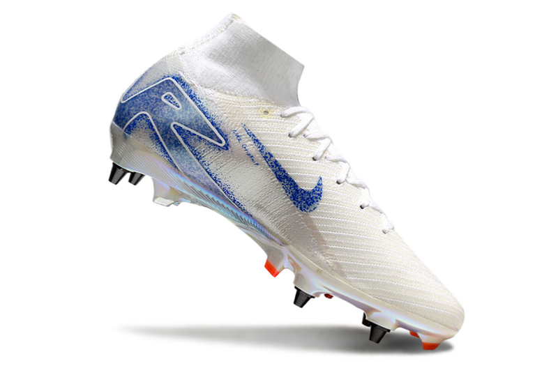 CHUTEIRA NIKE AIR ZOOM MERCURIAL SUPERFLY 10 ELITE TRAVA MISTA "BLUEPRINT" - BRANCA E AZUL