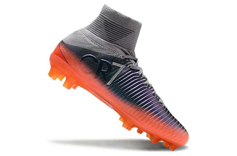 CHUTEIRA NIKE MERCURIAL SUPERFLY 5 ELITE CAMPO - CINZA E LARANJA