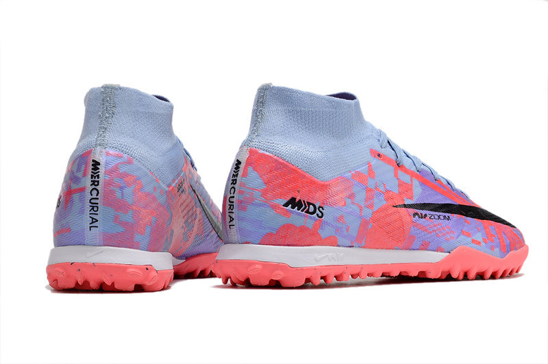 CHUTEIRA NIKE MERCURIAL AIR ZOOM SUPERFLY 9 ELITE SOCIETY "VALENTINES DAY" - ROXA E BRANCA