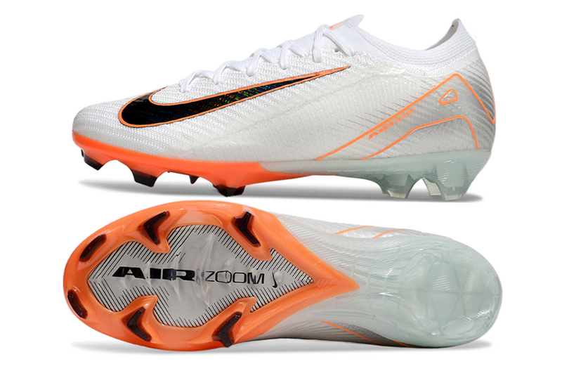 CHUTEIRA NIKE AIR ZOOM MERCURIAL VAPOR 16 ELITE CAMPO - BRANCA E LARANJA