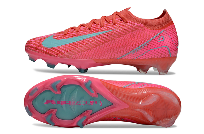 CHUTEIRA NIKE AIR ZOOM MERCURIAL VAPOR 16 ELITE CAMPO "MAD ENERGY" - VERMELHA E CIANO