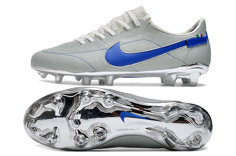 CHUTEIRA NIKE TIEMPO LEGEND 9 ELITE CAMPO "MONTEBELLUNA" - CINZA E AZUL