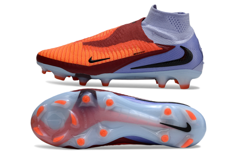 CHUTEIRA NIKE PHANTOM 6 HIGH ELITE CAMPO - LARANJA E AZUL