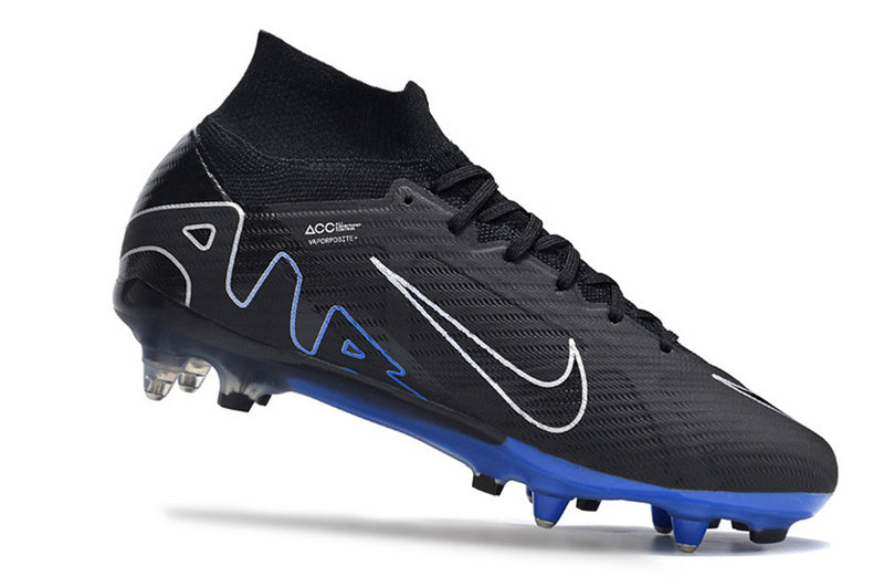 CHUTEIRA NIKE AIR ZOOM MERCURIAL SUPERFLY 9 ELITE TRAVA MISTA FIXA "SHADOW" - PRETA E AZUL
