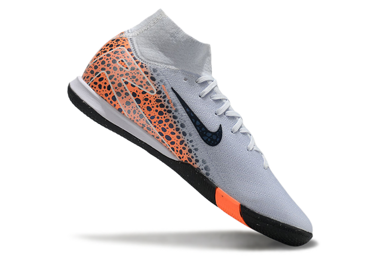 CHUTEIRA NIKE AIR ZOOM MERCURIAL SUPERFLY 10 ELITE FUTSAL "ELECTRIC" -  BRANCA E LARANJA