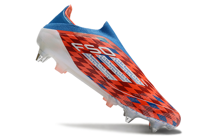 ADIDAS F50 LACELASS ELITE TRAVA MISTA - VERMELHA E AZUL