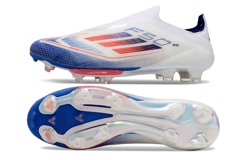 CHUTEIRA ADIDAS F50 LACELESS LIGHTSTRIKE PRO ELITE CAMPO "ADVACEMENT" – BRANCA E COLORIDA
