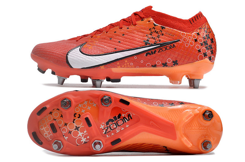 CHUTEIRA NIKE AIR ZOOM MERCURIAL VAPOR 15 ELITE TRAVA MISTA "DREAM SPEED" - VERMELHA E BRANCA