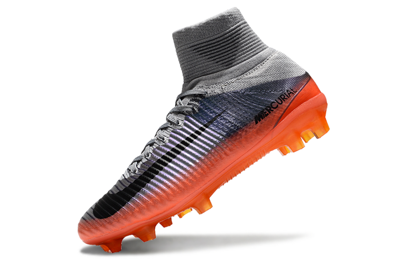 CHUTEIRA NIKE MERCURIAL SUPERFLY 5 ELITE CAMPO - CINZA E LARANJA