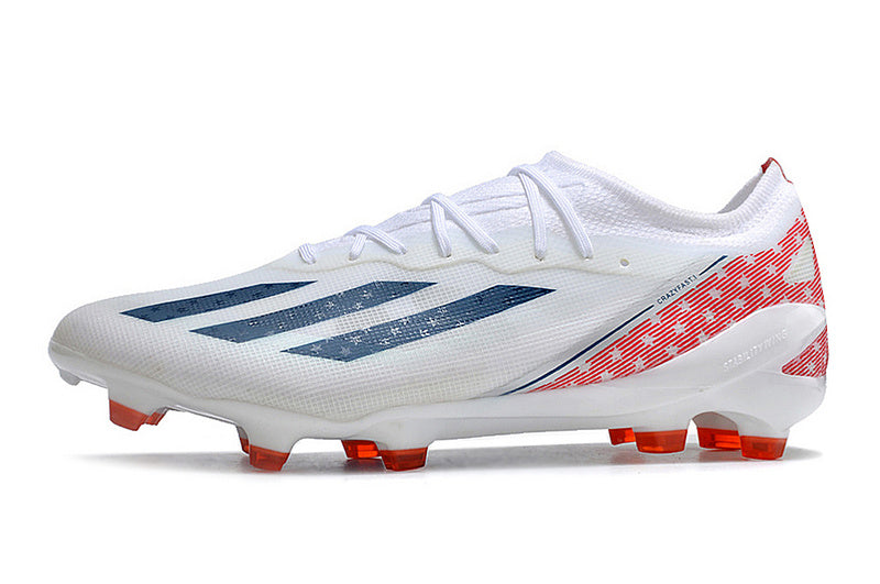 CHUTEIRA ADIDAS X CRAZYFAST.1 CAMPO - BRANCA E VERMELHA