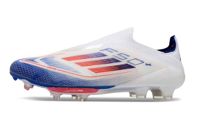 CHUTEIRA ADIDAS F50 LACELESS LIGHTSTRIKE PRO ELITE CAMPO "ADVACEMENT" – BRANCA E COLORIDA