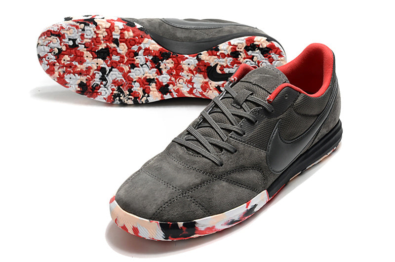 CHUTEIRA NIKE PREMIER II SALA FUTSAL - CINZA E VERMELHA