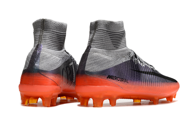 CHUTEIRA NIKE MERCURIAL SUPERFLY 5 ELITE CAMPO - CINZA E LARANJA