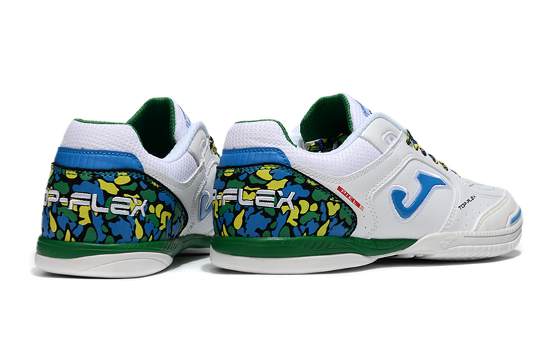 CHUTEIRA JOMA TOP FLEX FUTSAL - BRANCA E AZUL