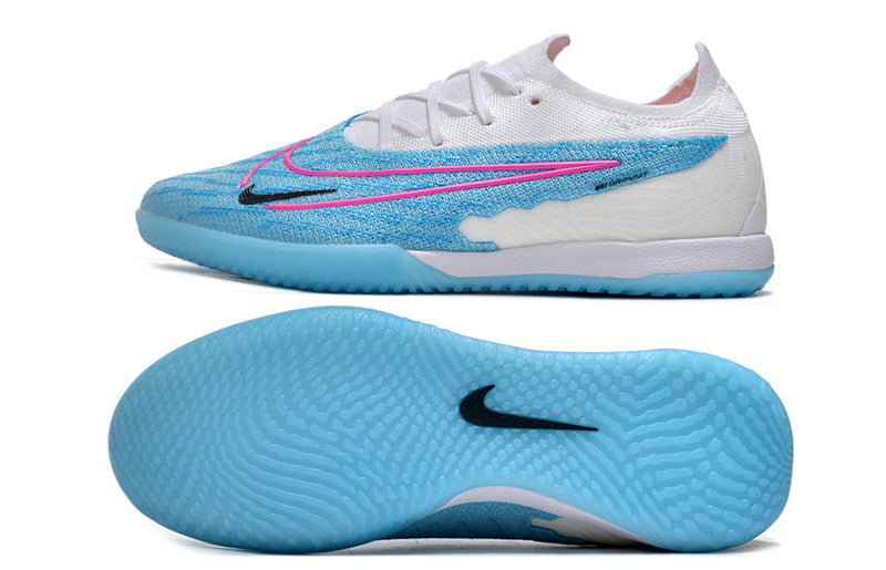 CHUTEIRA NIKE PHANTOM GX ELITE FUTSAL "BLAST" - AZUL E BRANCA