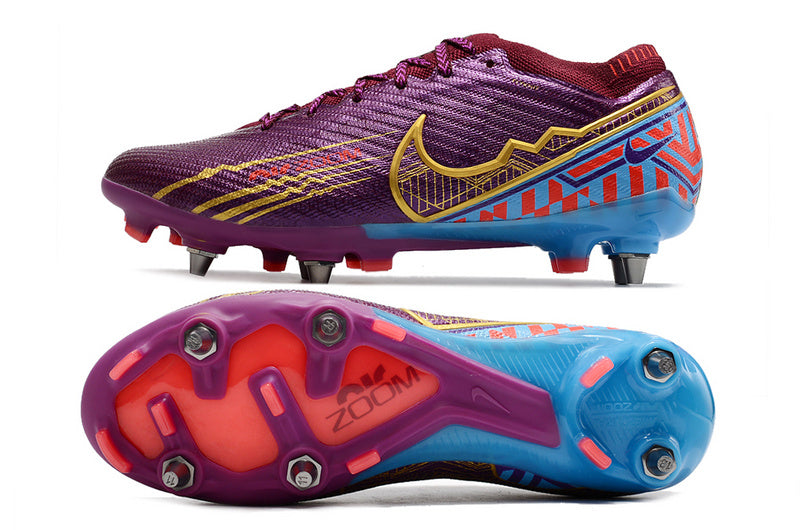 CHUTEIRA NIKE AIR ZOOM MERCURIAL VAPOR 15 ELITE TRAVA MISTA "MBAPPÉ" - VINHO