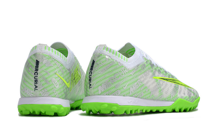 CHUTEIRA NIKE MERCURIAL AIR ZOOM VAPOR 15 ELITE SOCIETY - BRANCA E VERDE