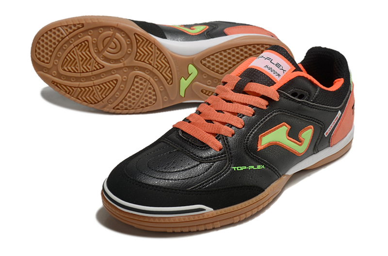 CHUTEIRA JOMA TOP FLEX FUTSAL - PRETA E LARANJA