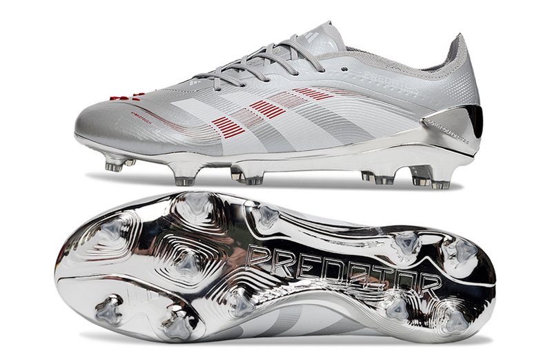 ADIDAS PREDATOR 25 ELITE CAMPO BELLINGHAM - CINZA E VERMELHA