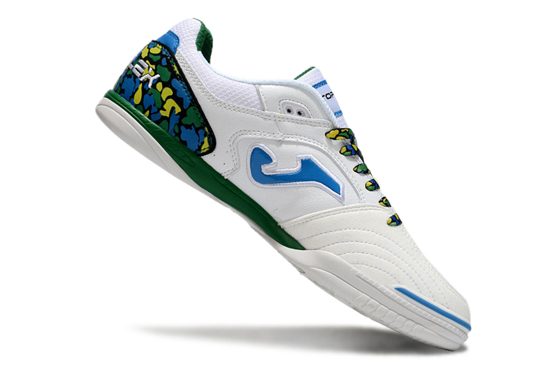 CHUTEIRA JOMA TOP FLEX FUTSAL - BRANCA E AZUL