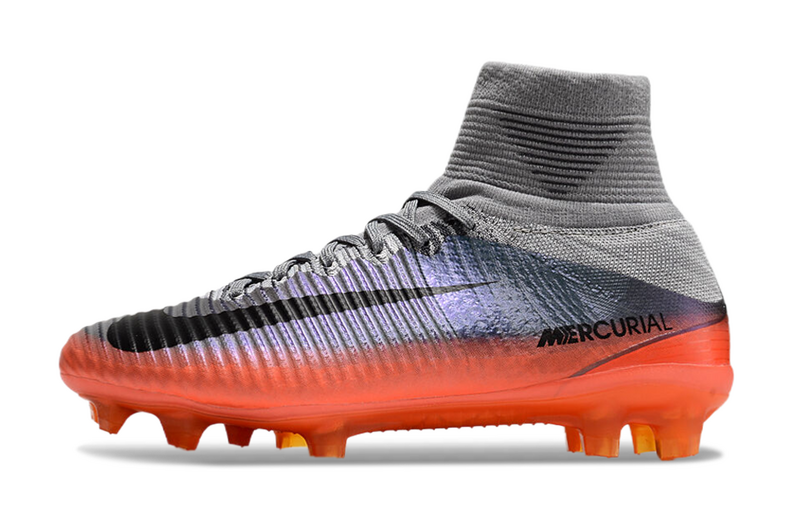 CHUTEIRA NIKE MERCURIAL SUPERFLY 5 ELITE CAMPO - CINZA E LARANJA