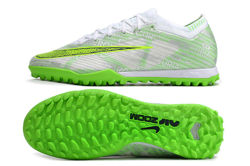 CHUTEIRA NIKE MERCURIAL AIR ZOOM VAPOR 15 ELITE SOCIETY - BRANCA E VERDE