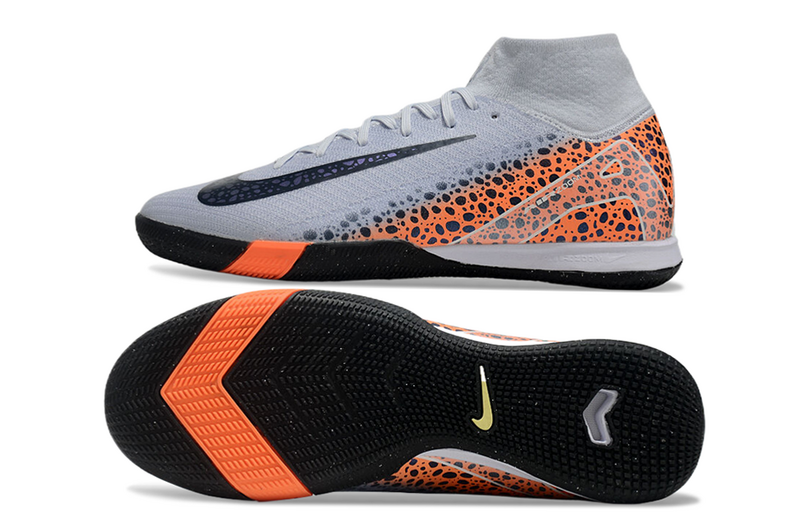 CHUTEIRA NIKE AIR ZOOM MERCURIAL SUPERFLY 10 ELITE FUTSAL "ELECTRIC" -  BRANCA E LARANJA