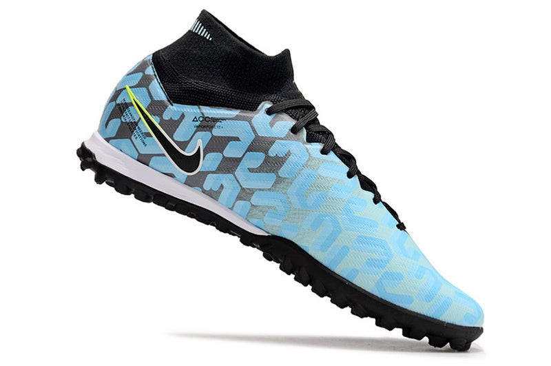 CHUTEIRA NIKE MERCURIAL AIR ZOOM SUPERFLY 9 ELITE SOCIETY - AZUL E PRETA