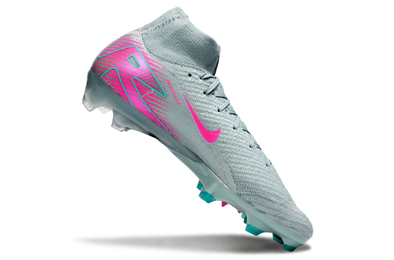 CHUTEIRA NIKE AIR ZOOM MERCURIAL SUPERFLY 10 ELITE CAMPO "PRISM" - VERDE E ROSA