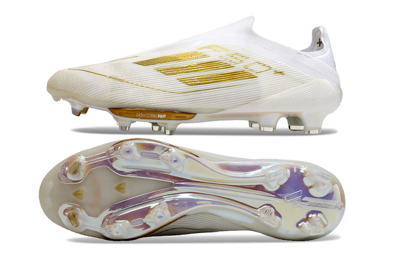CHUTEIRA ADIDAS F50 LACELESS LIGHTSTRIKE PRO ELITE CAMPO "DAY SPARK" – BRANCA