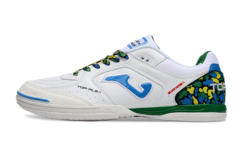 CHUTEIRA JOMA TOP FLEX FUTSAL - BRANCA E AZUL