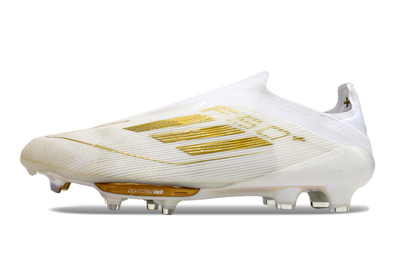 CHUTEIRA ADIDAS F50 LACELESS LIGHTSTRIKE PRO ELITE CAMPO "DAY SPARK" – BRANCA