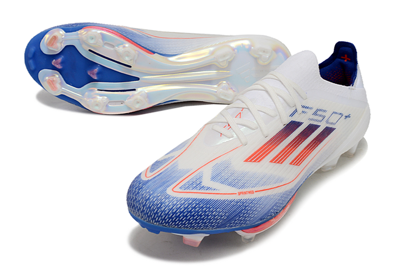 CHUTEIRA ADIDAS F50.1 LIGHTSTRIKE PRO ELITE CAMPO "ADVANCEMENT" - BRANCA E COLORIDA