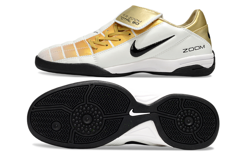 CHUTEIRA NIKE AIR ZOOM TOTAL 90 III FUTSAL - BRANCA E DOURADA