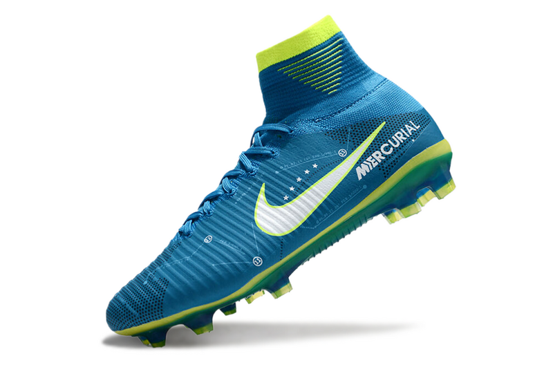 CHUTEIRA NIKE MERCURIAL SUPERFLY 5 ELITE CAMPO - AZUL E VERDE