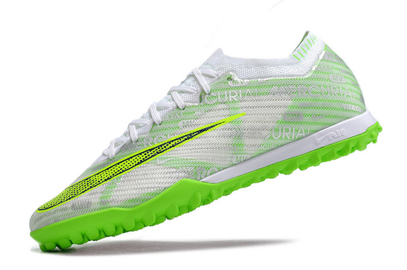 CHUTEIRA NIKE MERCURIAL AIR ZOOM VAPOR 15 ELITE SOCIETY - BRANCA E VERDE