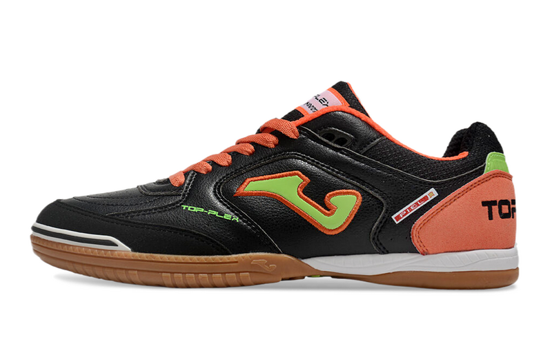 CHUTEIRA JOMA TOP FLEX FUTSAL - PRETA E LARANJA