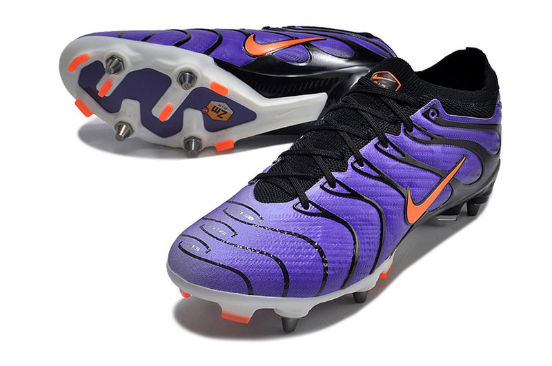 CHUTEIRA NIKE AIR ZOOM MERCURIAL VAPOR 15 ELITE TRAVA MISTA "AIR MAX TN" - ROXA E PRETA