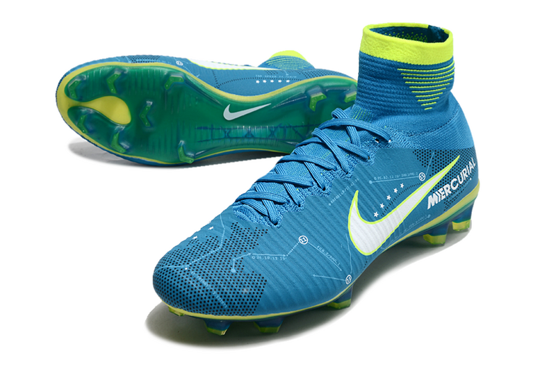 CHUTEIRA NIKE MERCURIAL SUPERFLY 5 ELITE CAMPO - AZUL E VERDE