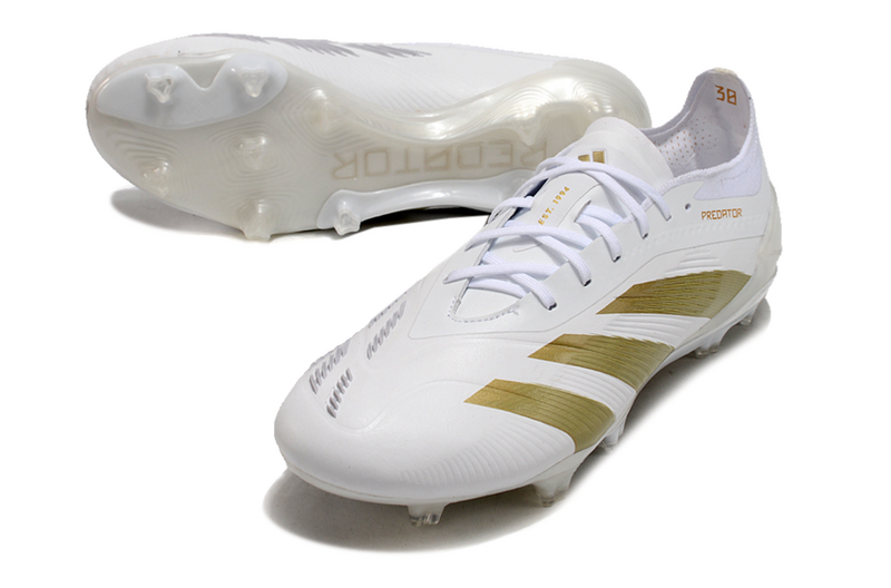 ADIDAS PREDATOR 24 ELITE CAMPO "DAY SPARK" - BRANCA E DOURADA