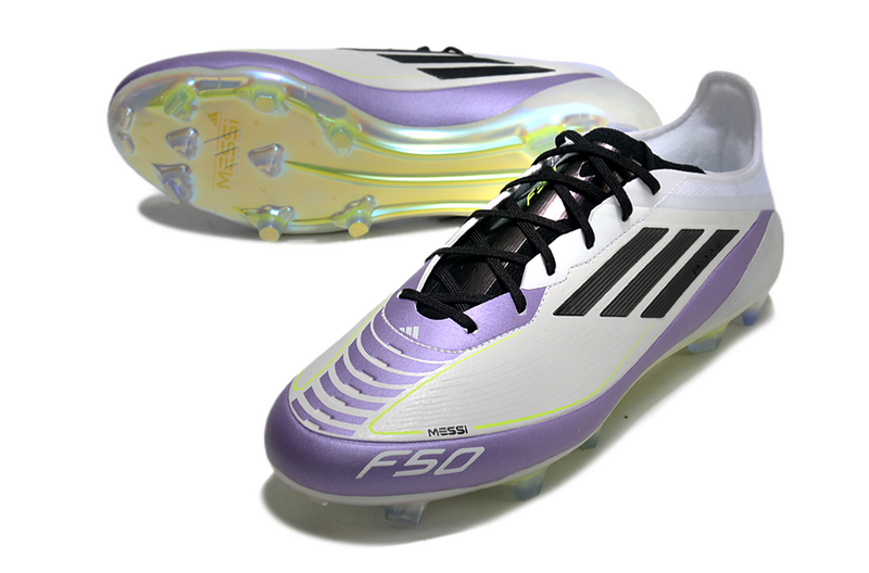 CHUTEIRA ADIDAS F50 ELITE CAMPO - BRANCA E ROXA