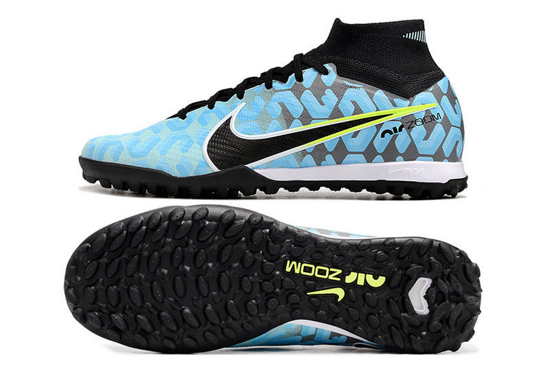 CHUTEIRA NIKE MERCURIAL AIR ZOOM SUPERFLY 9 ELITE SOCIETY - AZUL E PRETA